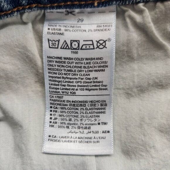 Gap Distressed Girlfriend Jeans Size 29 Gap Straight Leg Ankle Jeans - Picture 7 of 9